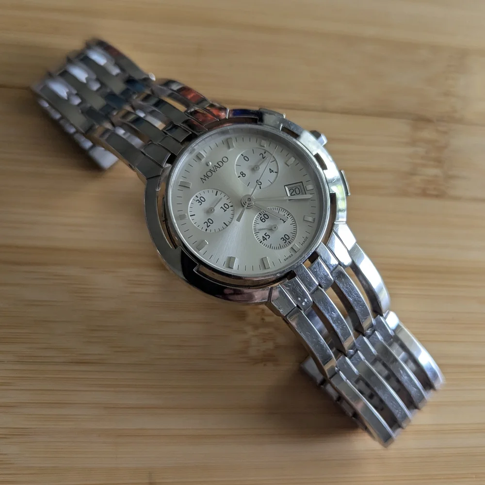 Movado Watch Silver Esperanza Chronograph